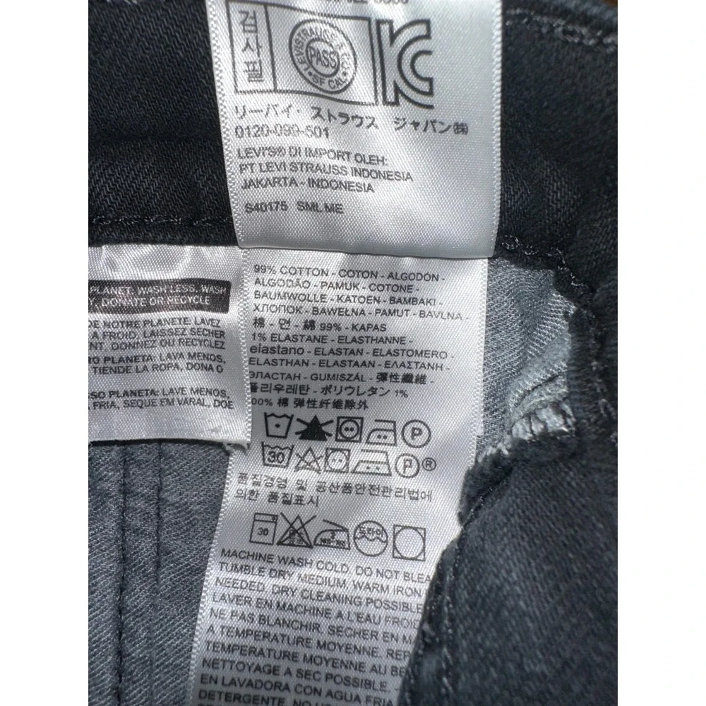 Levi's 512 Jeans Men's Size 31x30 Black Denim Slim Fit‎ Flat Front Straight Leg